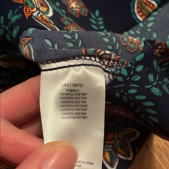 Molly Bracken Navy and Teal Floral Blouse - Picture 6 of 11